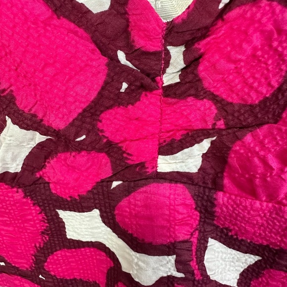 J. Crew Halter Pink Abstract Pattern Textured Cotton Dress Size 12 - Picture 11 of 12